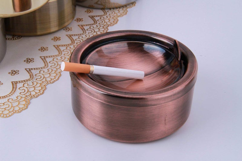 Zaoniy Smokeless Metal Ashtray with a Lid cover for Cigarettes -Windproof Outdoor Ashtrays Can Patio Outdoor Indoor Decorative Fancy Ash Tray - Image 2